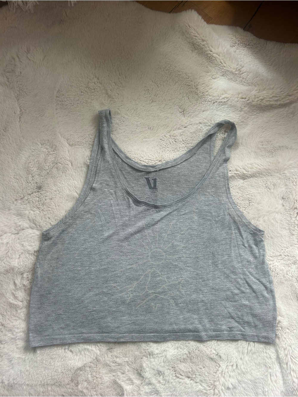 Vuori Light Gray Cropped Tank